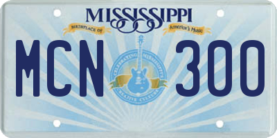 MS license plate MCN300