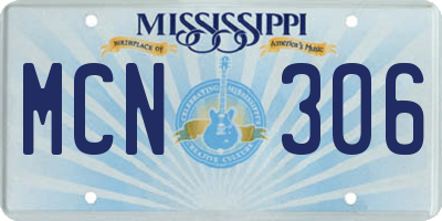 MS license plate MCN306