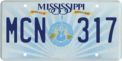 MS license plate MCN317