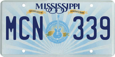 MS license plate MCN339
