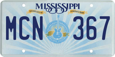 MS license plate MCN367