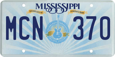 MS license plate MCN370