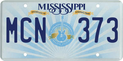MS license plate MCN373