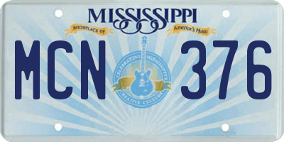 MS license plate MCN376