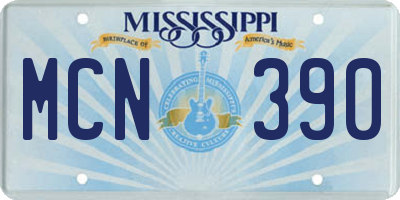 MS license plate MCN390