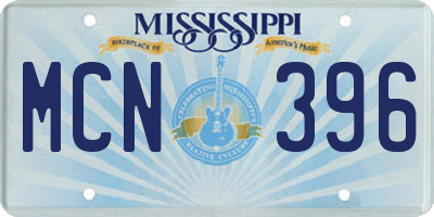 MS license plate MCN396