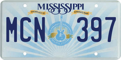 MS license plate MCN397