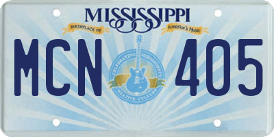 MS license plate MCN405