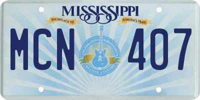 MS license plate MCN407