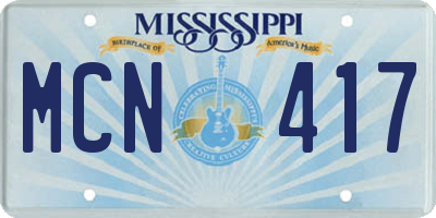 MS license plate MCN417