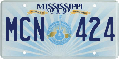MS license plate MCN424