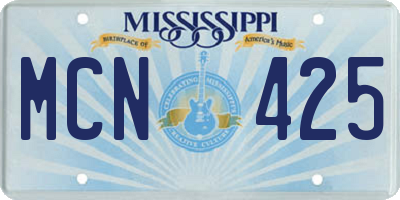 MS license plate MCN425