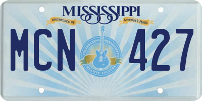 MS license plate MCN427