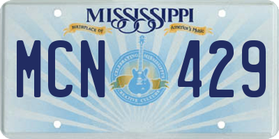 MS license plate MCN429