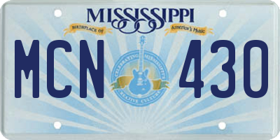 MS license plate MCN430