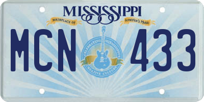 MS license plate MCN433