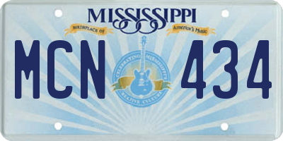 MS license plate MCN434