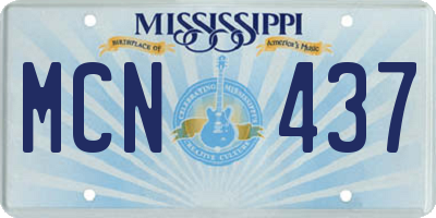 MS license plate MCN437