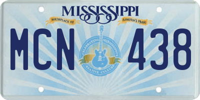 MS license plate MCN438
