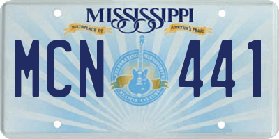 MS license plate MCN441