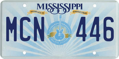 MS license plate MCN446