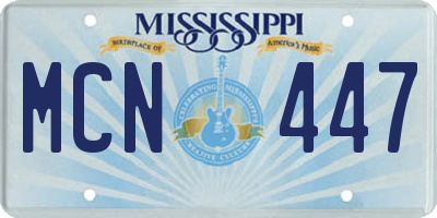 MS license plate MCN447