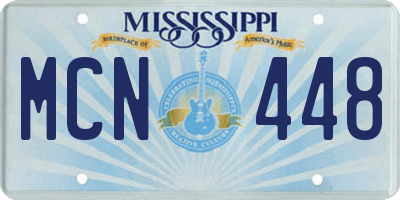 MS license plate MCN448