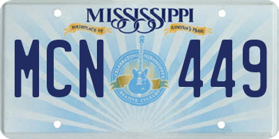 MS license plate MCN449