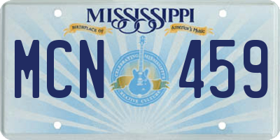 MS license plate MCN459