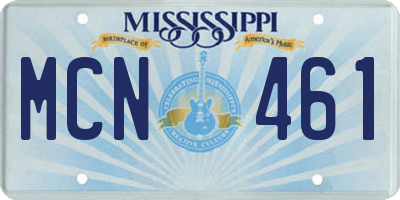 MS license plate MCN461