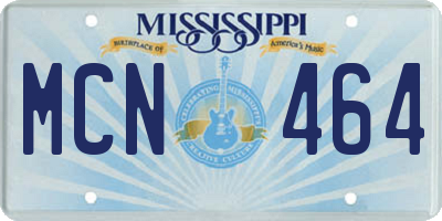 MS license plate MCN464