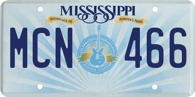 MS license plate MCN466