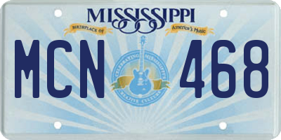 MS license plate MCN468