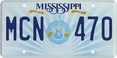 MS license plate MCN470