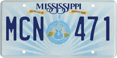 MS license plate MCN471