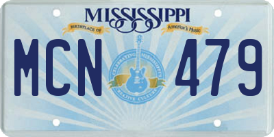MS license plate MCN479
