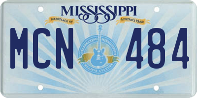 MS license plate MCN484