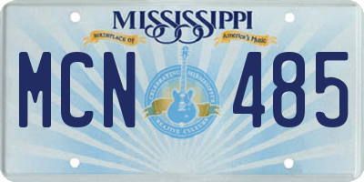 MS license plate MCN485