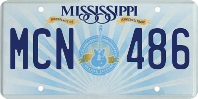MS license plate MCN486