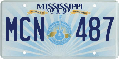 MS license plate MCN487