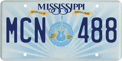 MS license plate MCN488