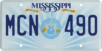 MS license plate MCN490