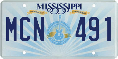 MS license plate MCN491
