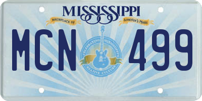 MS license plate MCN499