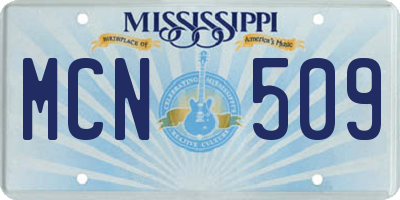 MS license plate MCN509