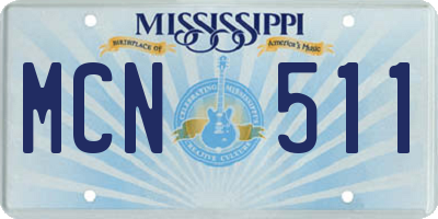 MS license plate MCN511