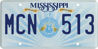 MS license plate MCN513