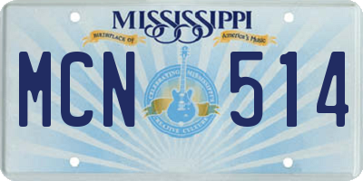 MS license plate MCN514