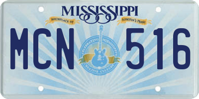 MS license plate MCN516