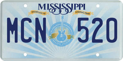 MS license plate MCN520